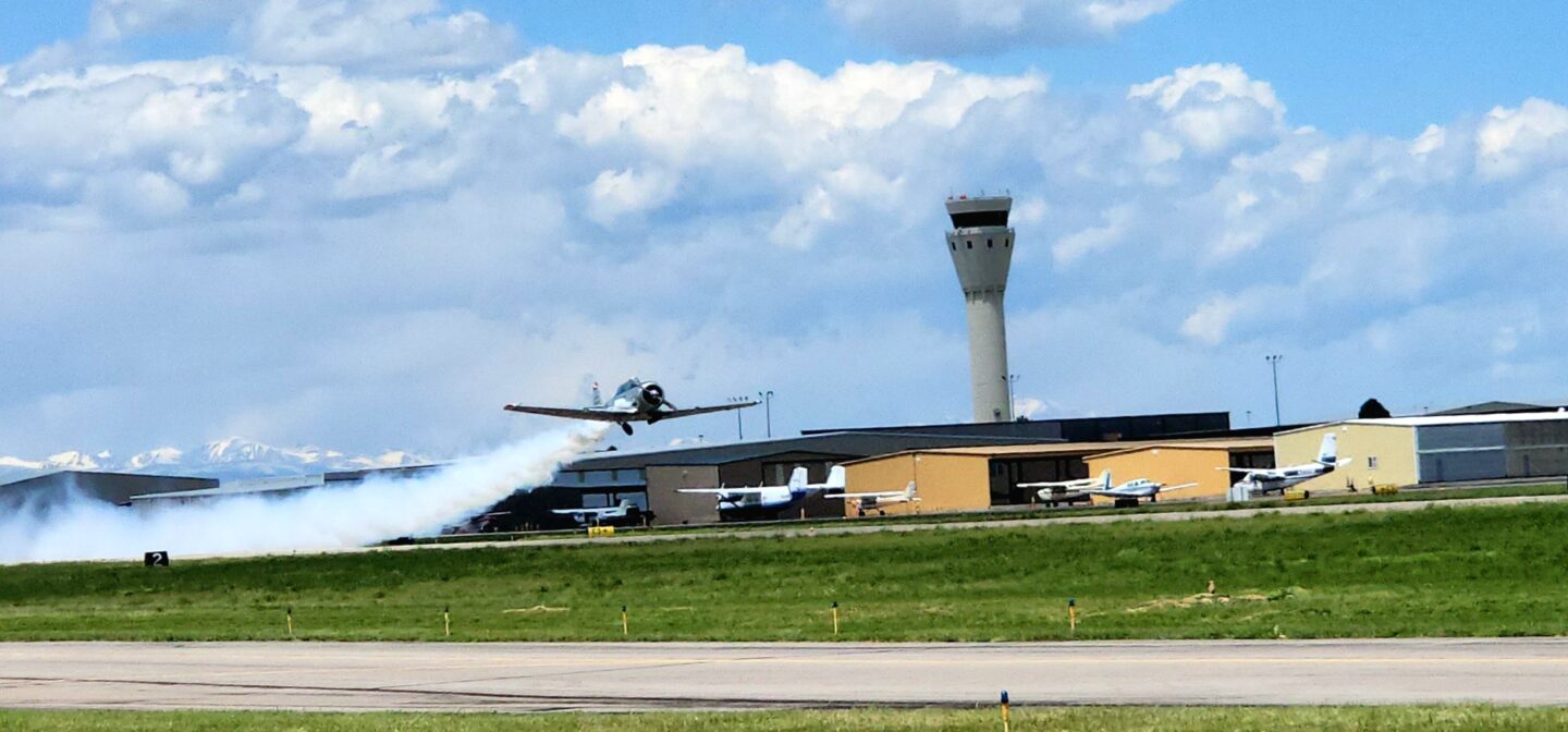 Airplane taking off at Exploration of Flight