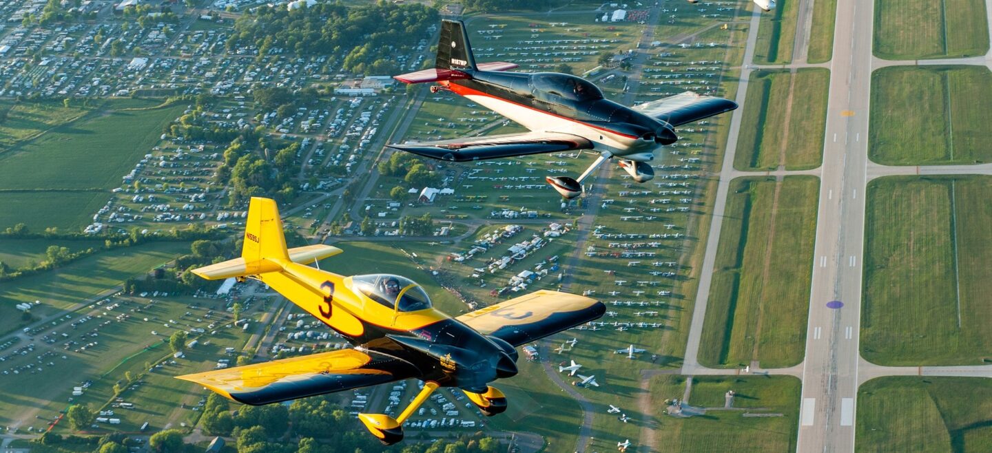 Aerial shot of two RV aircraft