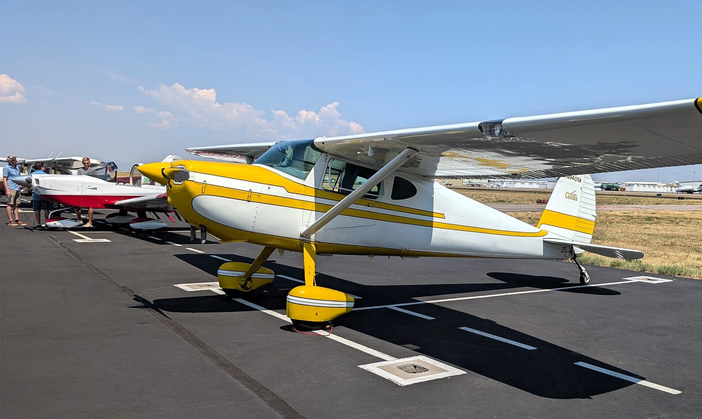 Aircraft lined up on the ramp at Exploration of Flight