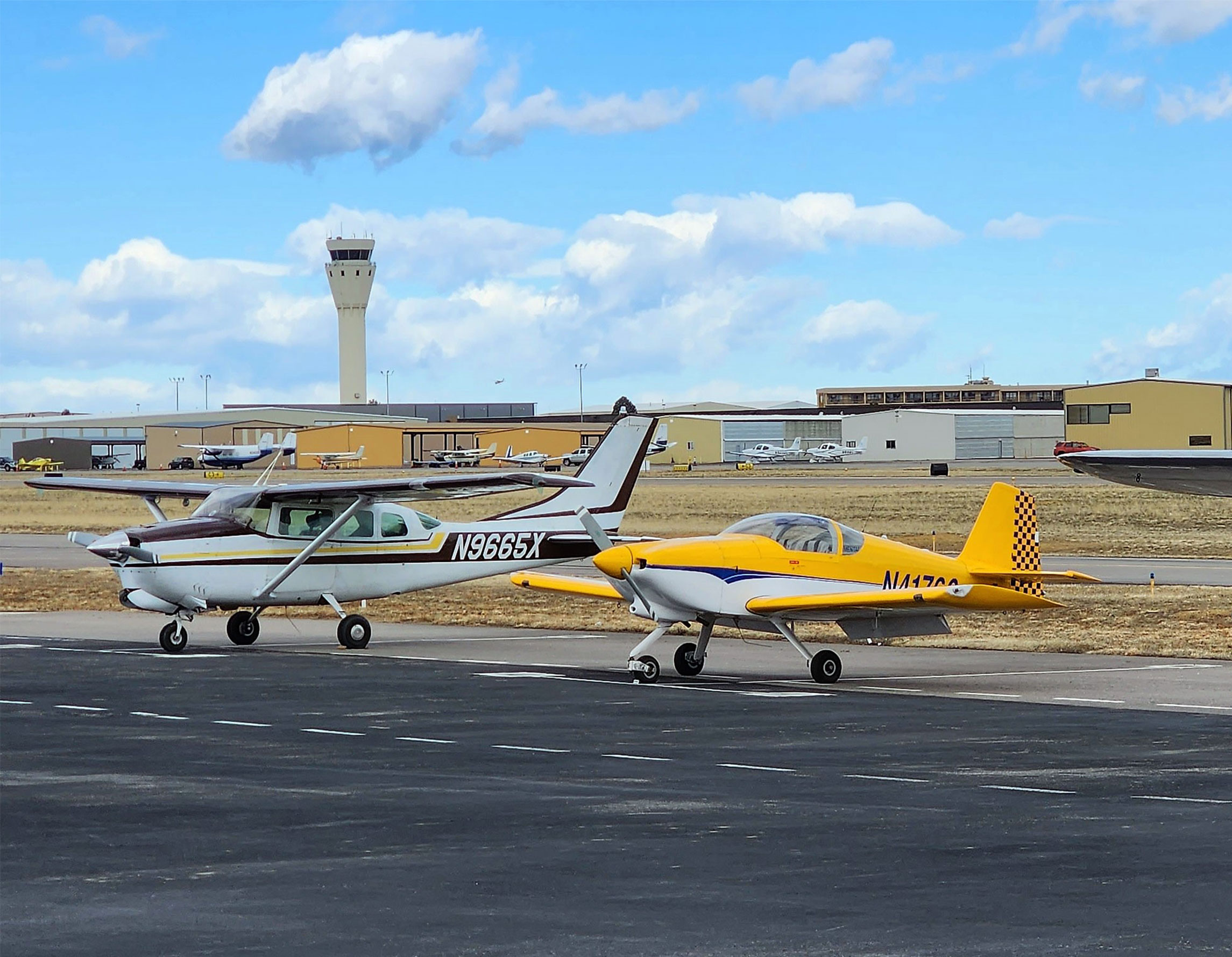 Two aircraft on the ramp at Exploration of Flight