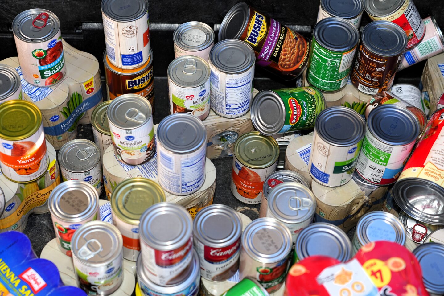 Canned food items for the food drive