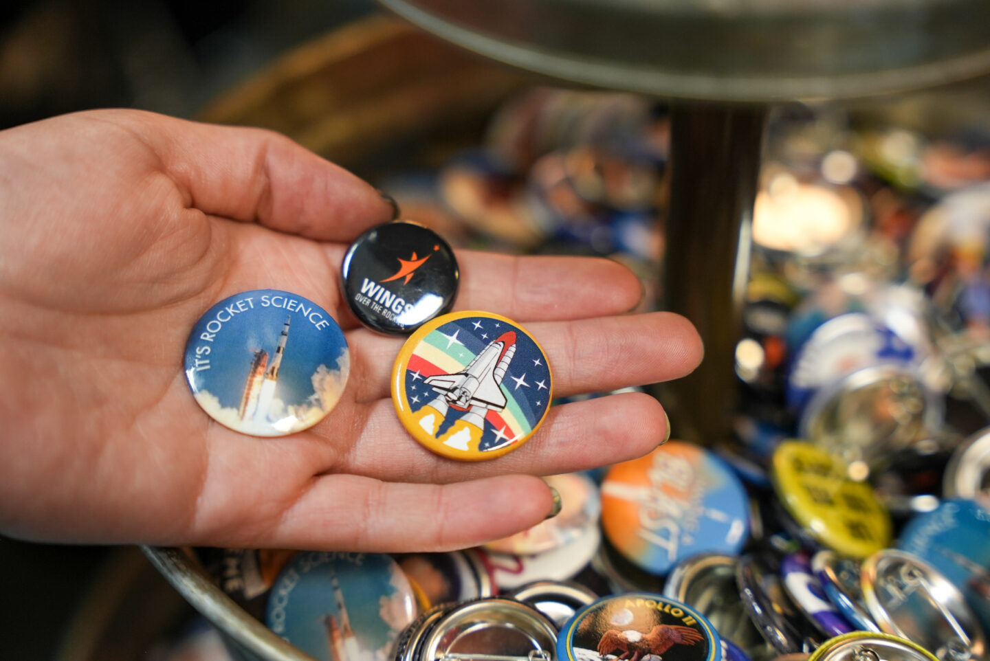 Aerospace pins in the Museum Store