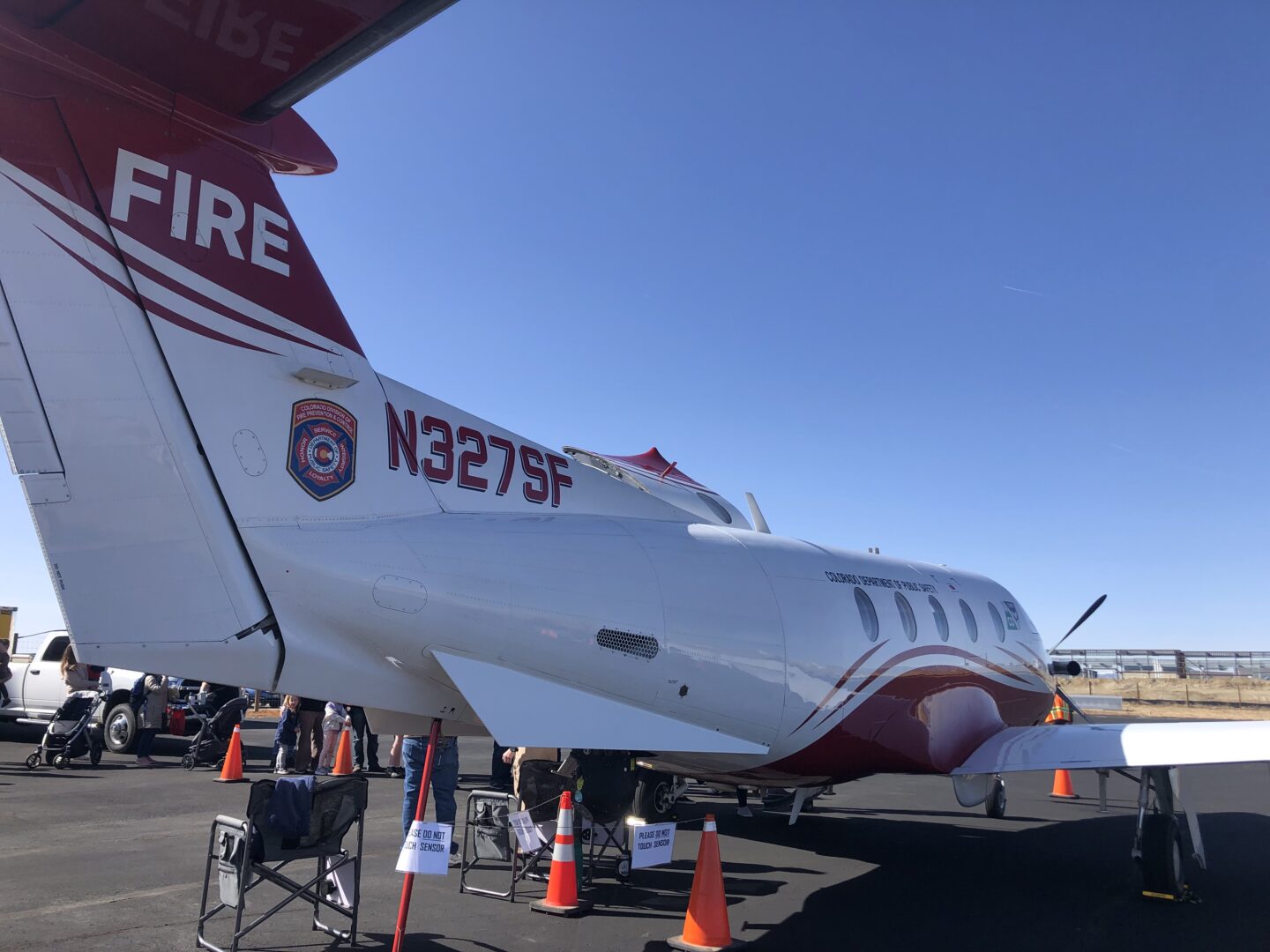 Firefighting aircraft on the ramp at Exploration of Flight