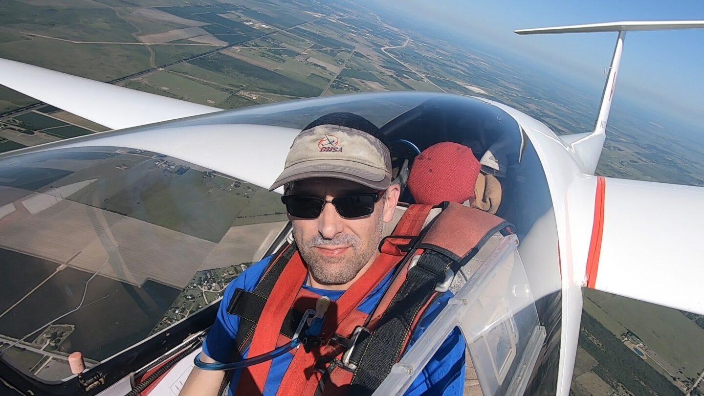 Todd Hahn soaring in a glider