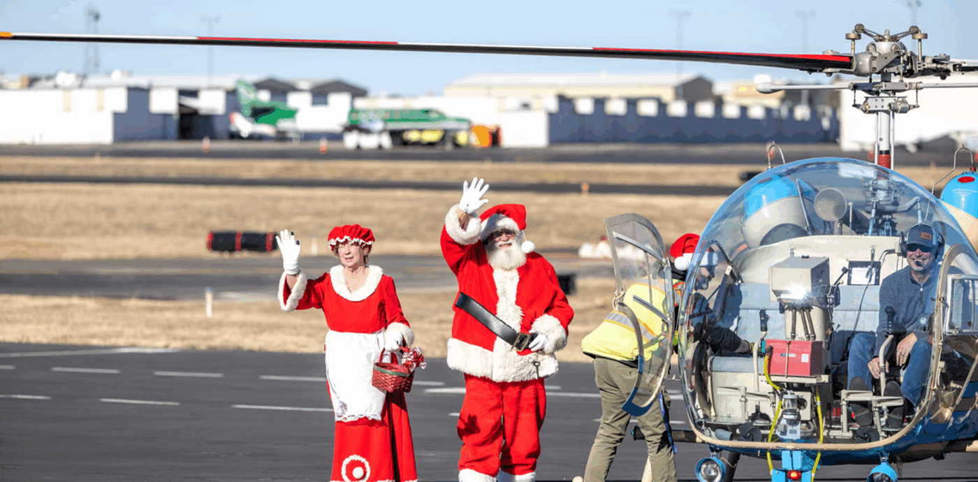 Santa in the Hangar at Exploration of Flight