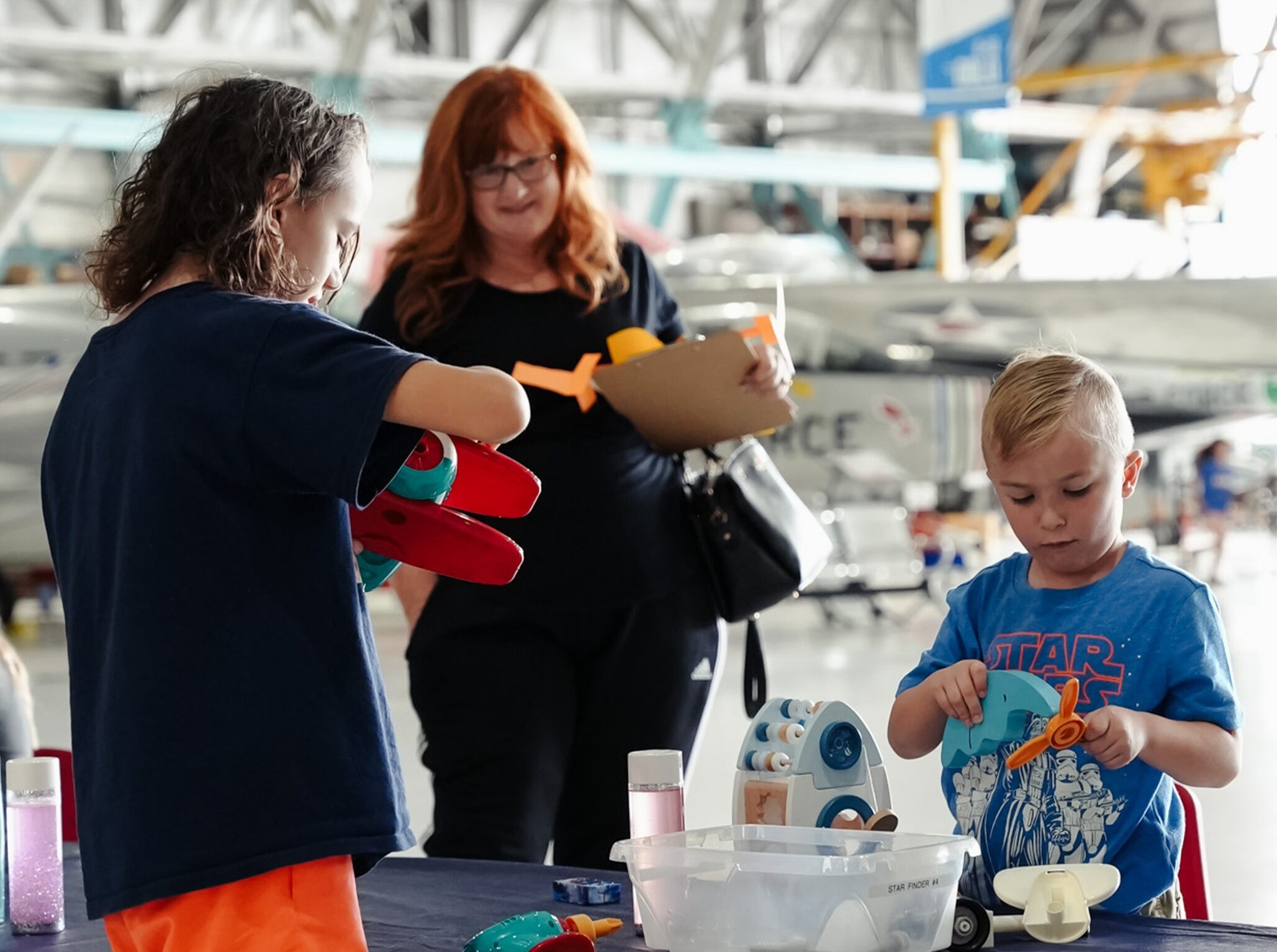 Kids playing with sensory toys