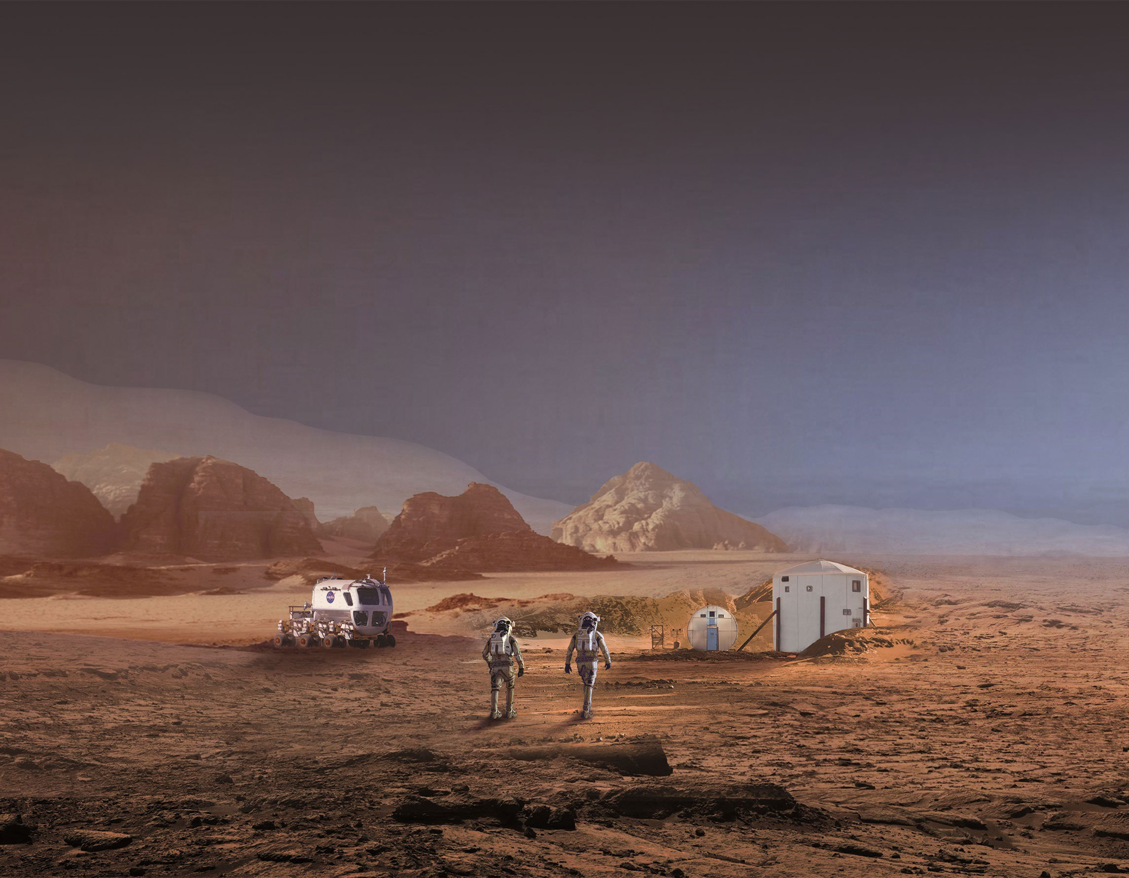 Rendering of the surface of Mars